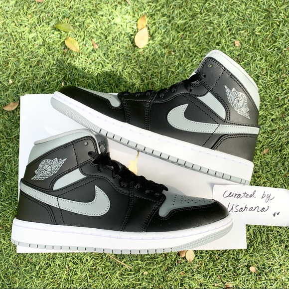Jordan Shoes - Nike Air Jordan 1 mid shadow black grey shoes